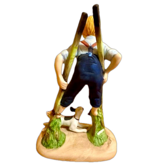 NORMAN ROCKWELL "Boy On Stilts" Fine Porcelain Figurine Danbury Mint 1980 - Picture 4 of 8